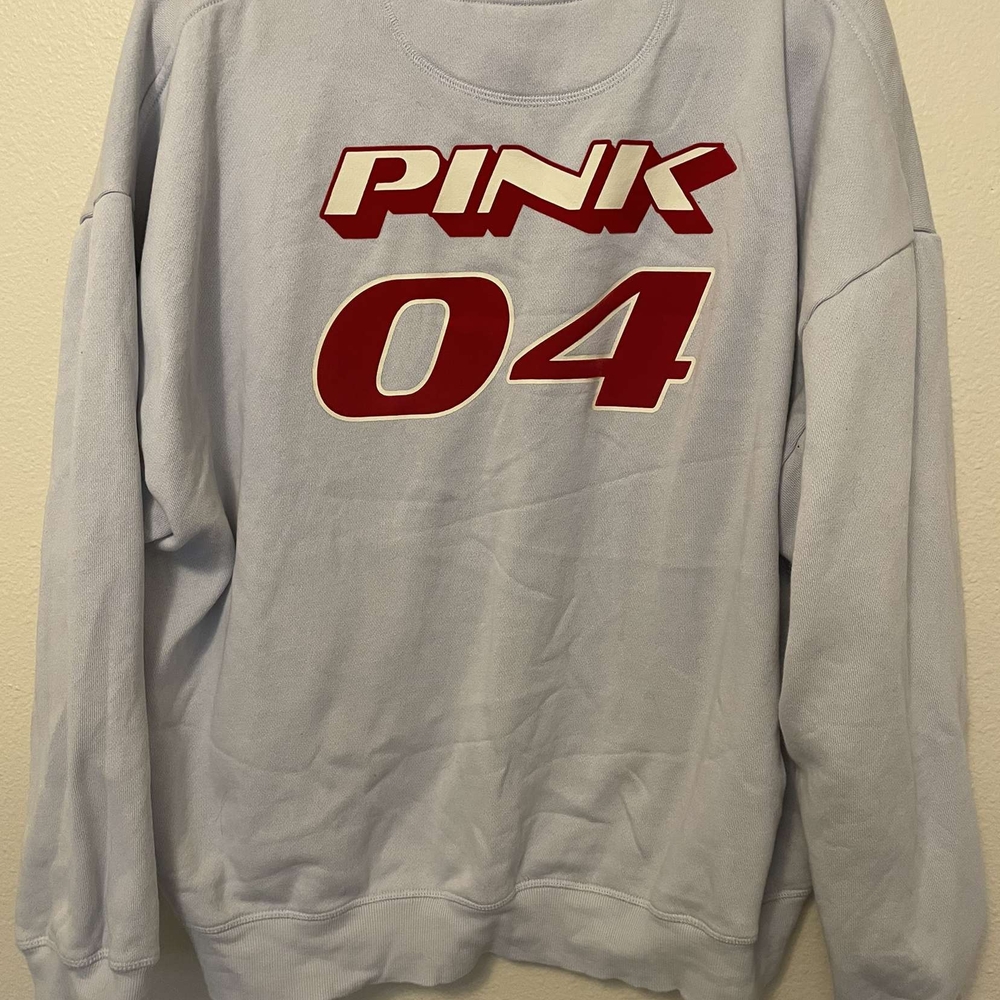 PINK Victoria's Secret Blue Crewneck Sweater Winter Collection